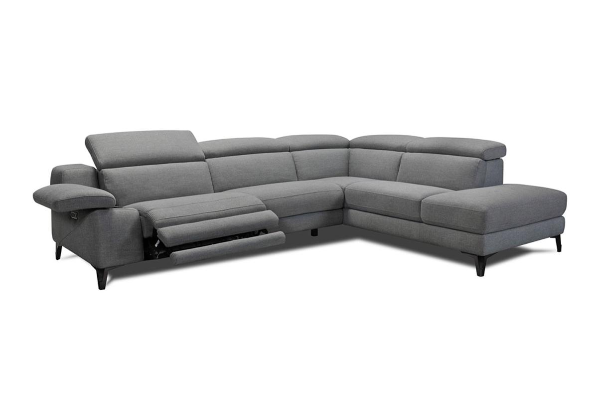 Угловой диван в ткани с электро реклайнером. Модель 32484